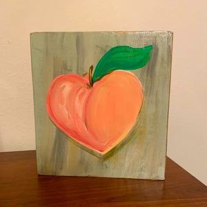 Hand painted peach block